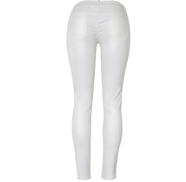 Women Low Waist PU Pants Bubble Butt Faux Leather Trousers PQTOP299