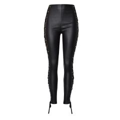 Women Sexy High Waist Faux Leather Pants Bubble Butt PU Trousers PQTOP286