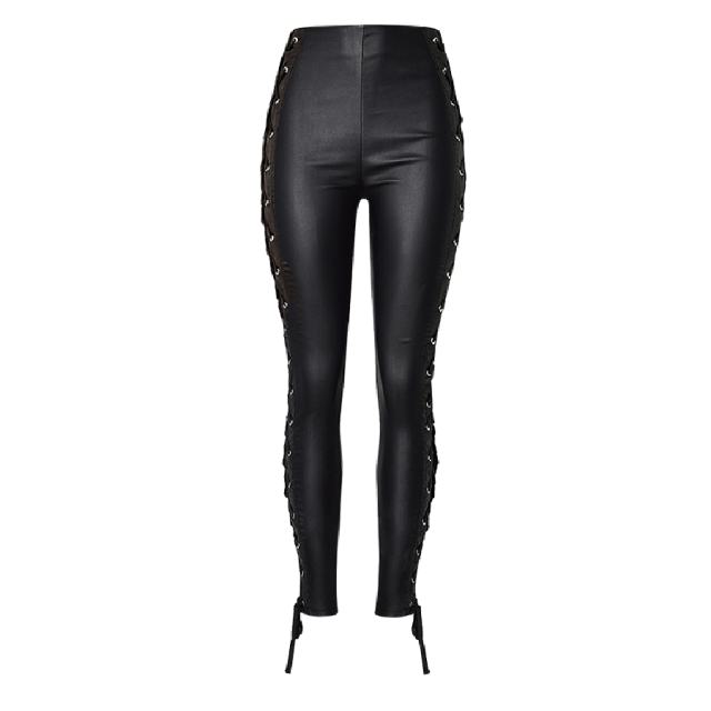 Women Sexy High Waist Faux Leather Pants Bubble Butt PU Trousers PQTOP286