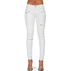 Women Low Waist PU Pants Zipper Leather Bubble Butt Trousers PQTOP300