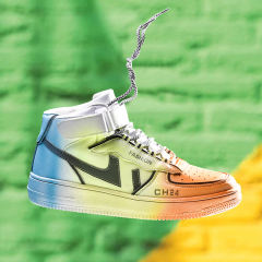 High Casual Board Shoes Fashion Faux Leather Skater Shoes For Men PQRL8997B