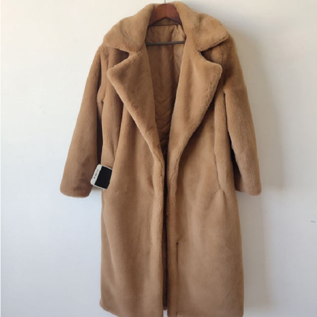 White Fashion Rabbit Fur Jackets Faux Bunny Fur Coat Women PQ988A
