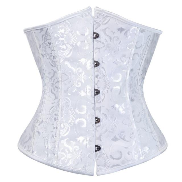 Black Classic Court Girdle Bridal Corset Women Underbust Corselet PQ537C