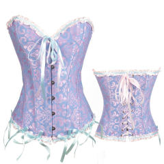 Blue Bridal Corset Women Underbust Corselet Classic Court Bustiers PQ540C