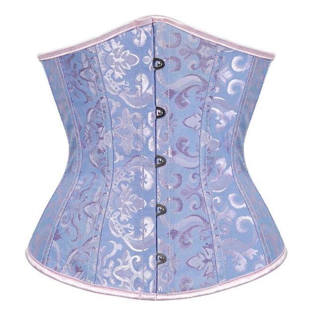 Blue Classic Court Girdle Bridal Corset Women Underbust Corselet PQ537B