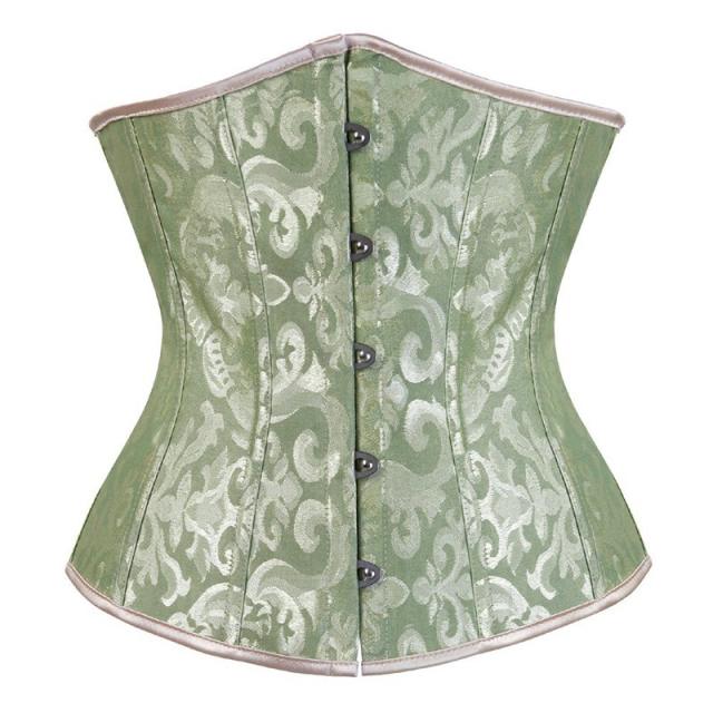 White Classic Court Girdle Bridal Corset Women Underbust Corselet PQ537E