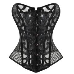 White Mesh Bustiers Women Underbust Corselet Plus Size Hole Corset PQ621B