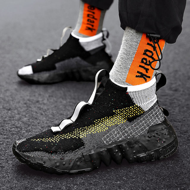 Wholesale Men Weaving Lightweight Fashion Sneakers Breathable Mesh Running Dirty sole Shoes MX-6616