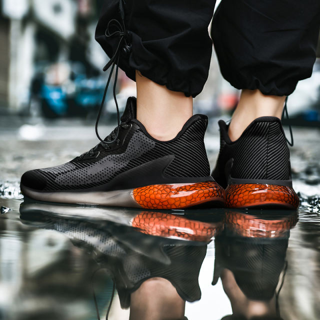 Wholesale Knited Fashion High Quality Men Lightweight Sneakers Breathable Mesh Running popcorn sole Shoes MX-8805