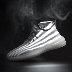 Hot Sale Wholesale fly weaving Men and Women Lightweight Sneakers Breathable Mesh Running popcorn sole Shoes MX-857A