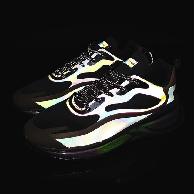 Wholesale Men Lightweight Reflective Sneakers Breathable Mesh Running popcorn sole Shoes MX-6613D Size 39-46