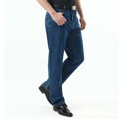 Blue Fashion Apple Jeans Men Casual Trousers Denim Pants For Papa PQYP891B