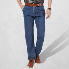 Blue Fashion Denim Pants For Papa Apple Jeans Men Casual Trousers PQYP887B
