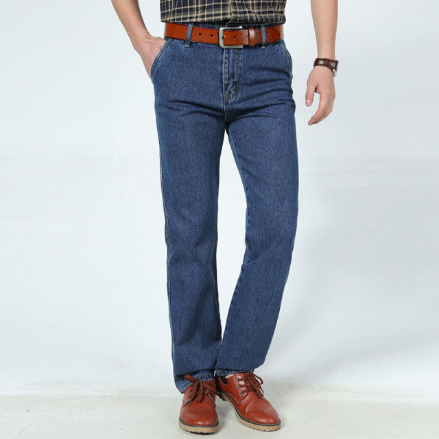 Blue Fashion Denim Pants For Papa Apple Jeans Men Casual Trousers PQYP887B