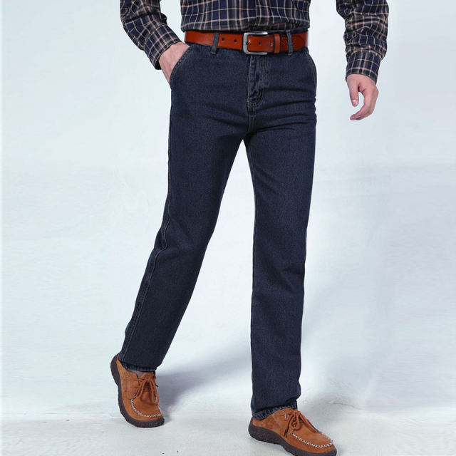 Dark Blue Fashion Apple Jeans For Papa Denim Pants Casual Trousers PQYP889B