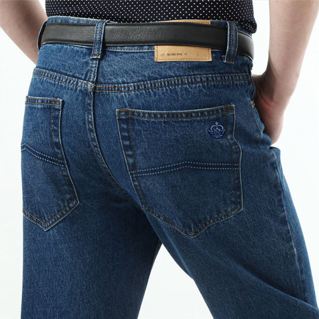 Blue Fashion Apple Jeans Men Casual Trousers Denim Pants For Papa PQYP891B