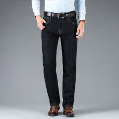 Black Fashion  Men Velvet Jeans Winter Casual Trousers Plus Size Denim Pants PQ5155B