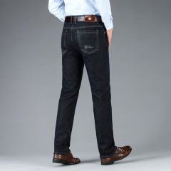 Black Fashion  Men Velvet Jeans Winter Casual Trousers Plus Size Denim Pants PQ5155B