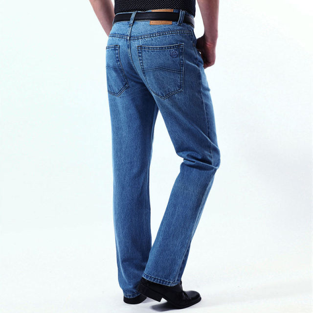 Light Blue Fashion Men Denim Pants Casual Trousers Apple Jeans For Papa PQYP892B