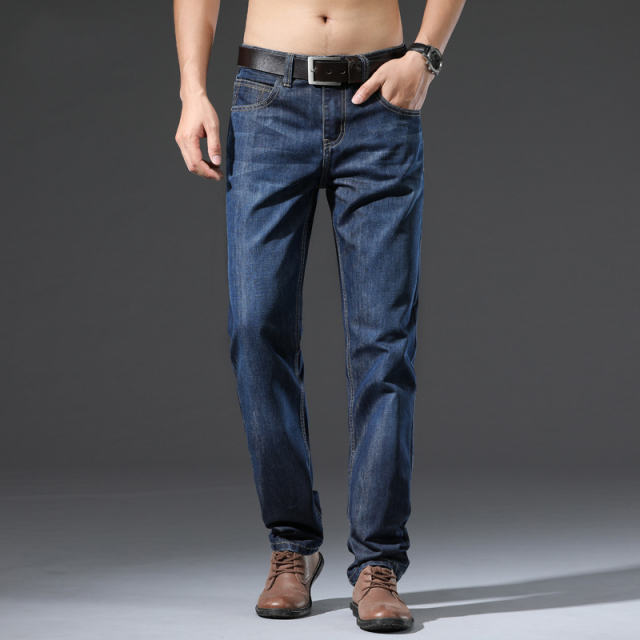 Brand Summer Casual Trousers Plus Size Denim Pants Men Business Jeans PQ8005