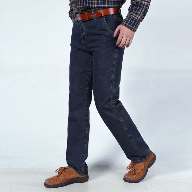 Dark Blue Fashion Apple Jeans For Papa Denim Pants Casual Trousers PQYP889B