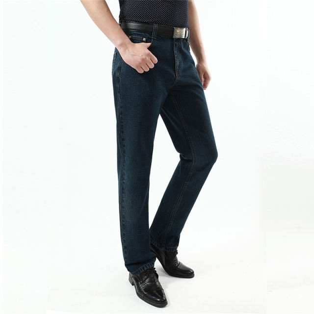Dark Blue Fashion Denim Pants Casual Trousers Apple Jeans For Papa PQYP893B
