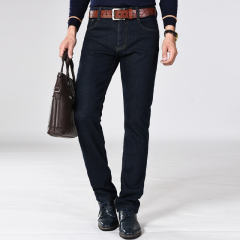 Fashion Plus Size Denim Pants Men Velvet Jeans Winter Casual Trousers PQ9036