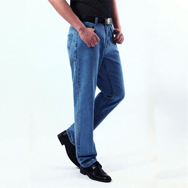 Light Blue Fashion Men Denim Pants Casual Trousers Apple Jeans For Papa PQYP892B