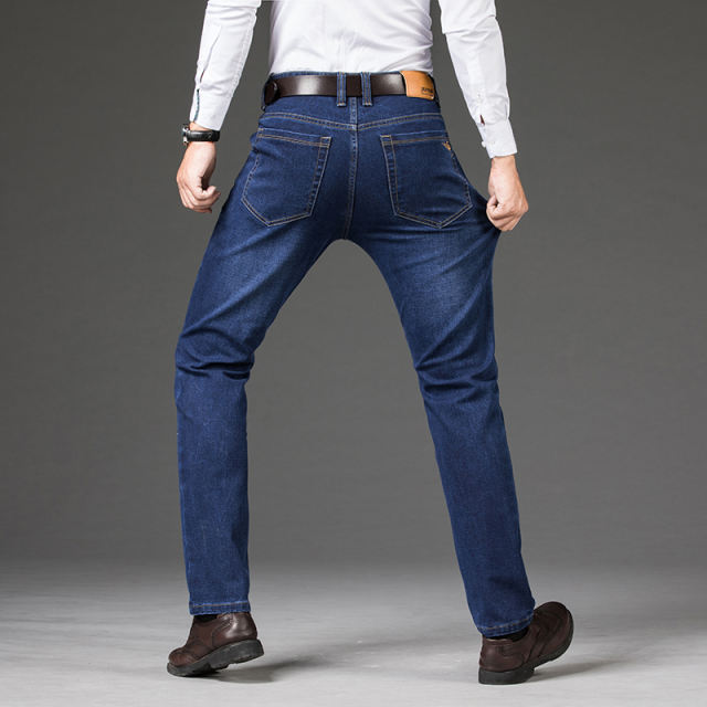 Black Fashion Business Jeans Men Casual Trousers Plus Size Denim Pants PQYP2011B