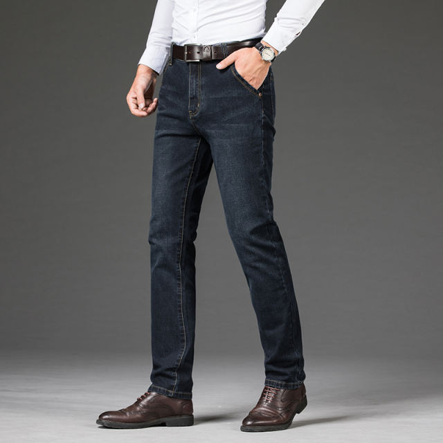 Black Fashion Business Jeans Men Casual Trousers Plus Size Denim Pants PQYP2011B