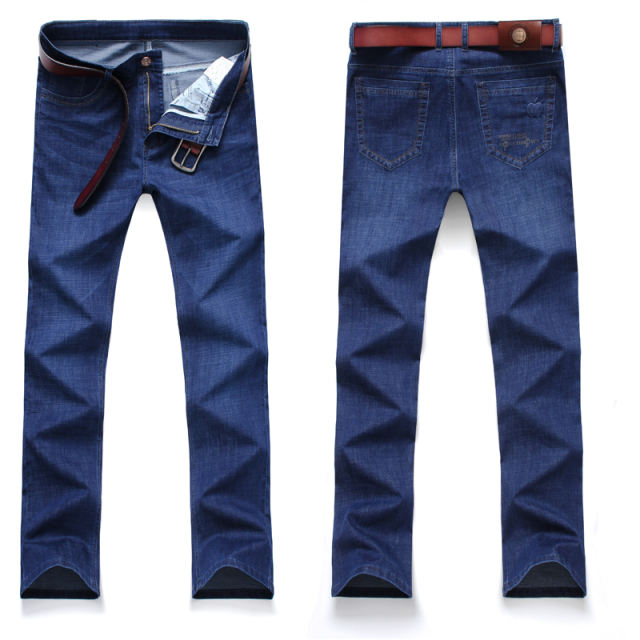 Black Summer Casual Trousers Plus Size Denim Pants Fashion Men Jeans PQ5155E