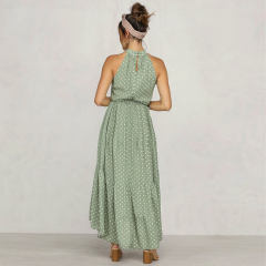 Red Summer Fashion Boho Dresses Sexy Sleeveless Polka Dot Dress PQH2032D