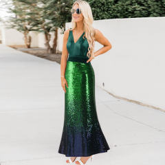 Fashion Gradient Color Banquet Dress Engagement Evening Dresses PQH2020