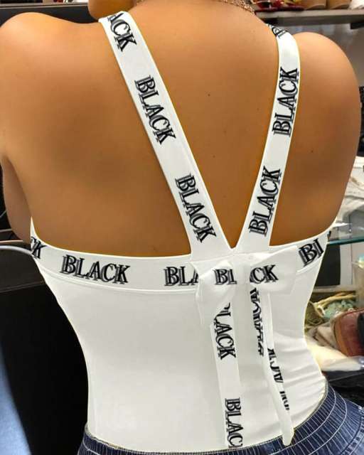 Sexy Back Bowknot Summer Vest Top Digital King Print T-shirt For Women PQ20805B
