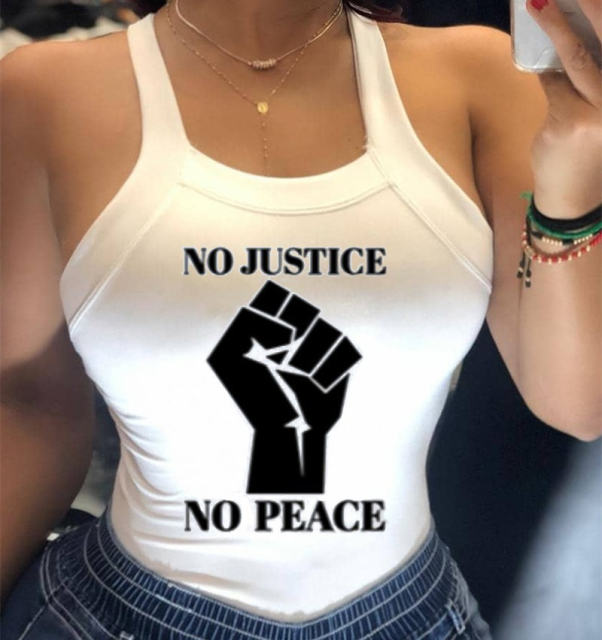 Face Printed Tops For Women Sexy Back Bowknot Summer Vest PQ20805K