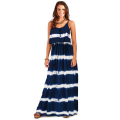 Red Sexy Maxi Dresses Tie-dyed Women Casual Boho Dress PQ2116A