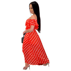 Black Fashion Bohemian Dresses Polka Dot Beach Chiffon Dress PQ2202A [OUT OF STOCK]