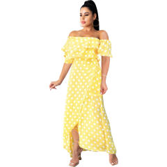Black Fashion Bohemian Dresses Polka Dot Beach Chiffon Dress PQ2202A [OUT OF STOCK]