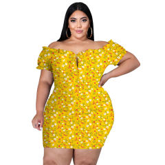 Red Knitted Off-shoulder Plus Size Dress Sexy Nightclub Dress PQ1076A