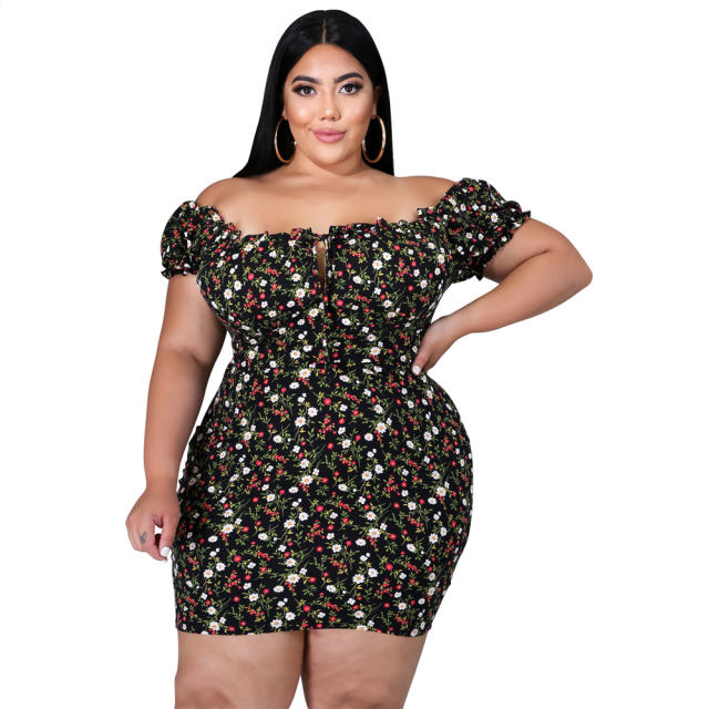 Red Knitted Off-shoulder Plus Size Dress Sexy Nightclub Dress PQ1076A