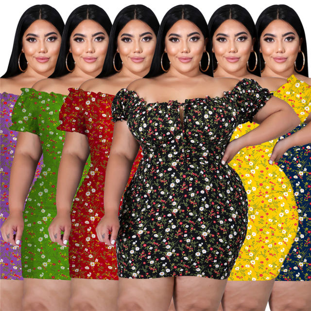 Red Knitted Off-shoulder Plus Size Dress Sexy Nightclub Dress PQ1076A