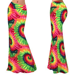 Pink/Green Fashion Paisley Printed Skirts High Waist Long Maxi Skirt PQ9449B