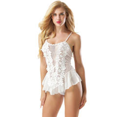 Black Babydoll Lingerie Sexy Lace Nightdress Plus Size Sleepwear PQ80485A