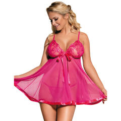 Black Sexy Oversize Sleepwear Women Lace Babydoll Plus Size Lingerie PQ2073A