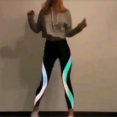 Rainbow Fluorescent Leggings Fashion Reflective Leggings PQ6072A
