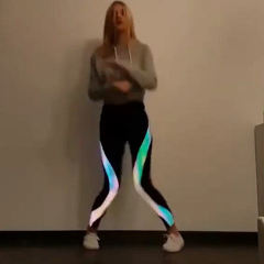 Rainbow Fluorescent Leggings Fashion Reflective Leggings PQ6072A