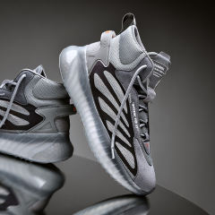 Grey Spring Dad Shoes Mesh Sport Shoes Male Clunky Sneakers PQRL9000C
