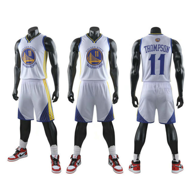 White Golden State Warriors Basketball Jersey for Adult Thompson Team Uniform For Child PQKT011A