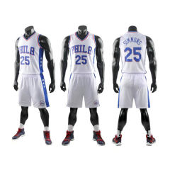White Simmons Team Jersey For Child Basketball Outfits for Adult PQSM025A
