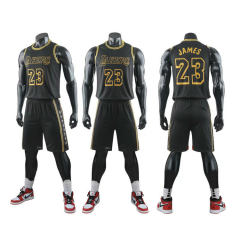Black James Basketball Jersey for Adult Basketball Team Uniform For Kid PQLB023D